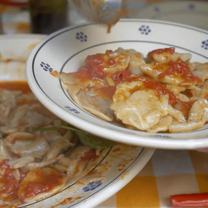 RASKATIELLI DI FARDELLA - Con sugo di pomodoro e peperoni pronto
