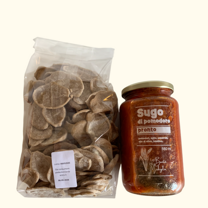 RASKATIELLI DI FARDELLA - Con sugo di pomodoro e peperoni pronto